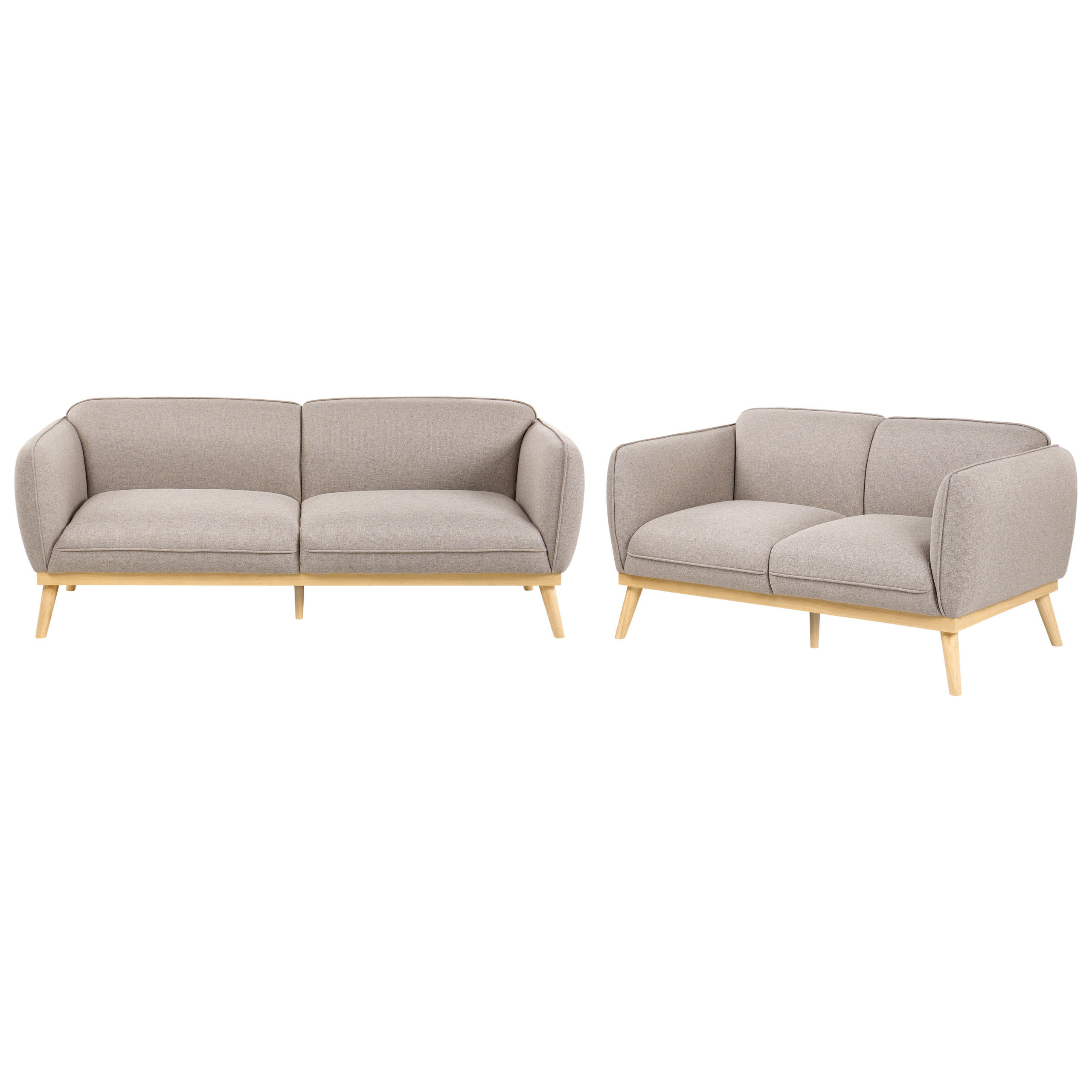 SOFA-SET 5-Sitzer Stoff Hellbraun Ljung - Hellbraun/Braun, Textil (210/82/82cm) - Beliani