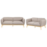 SADA POHOVEK 5-místná Látka Světle hnědá Ljung - hnědá/světle hnědá, textil (210/82/82cm) - Beliani