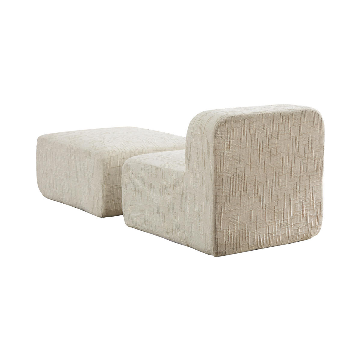 SESSEL DE-35117 mit Ottoman Beige - Beige, Textil (182.5/73/76.5cm) - ComfortXL