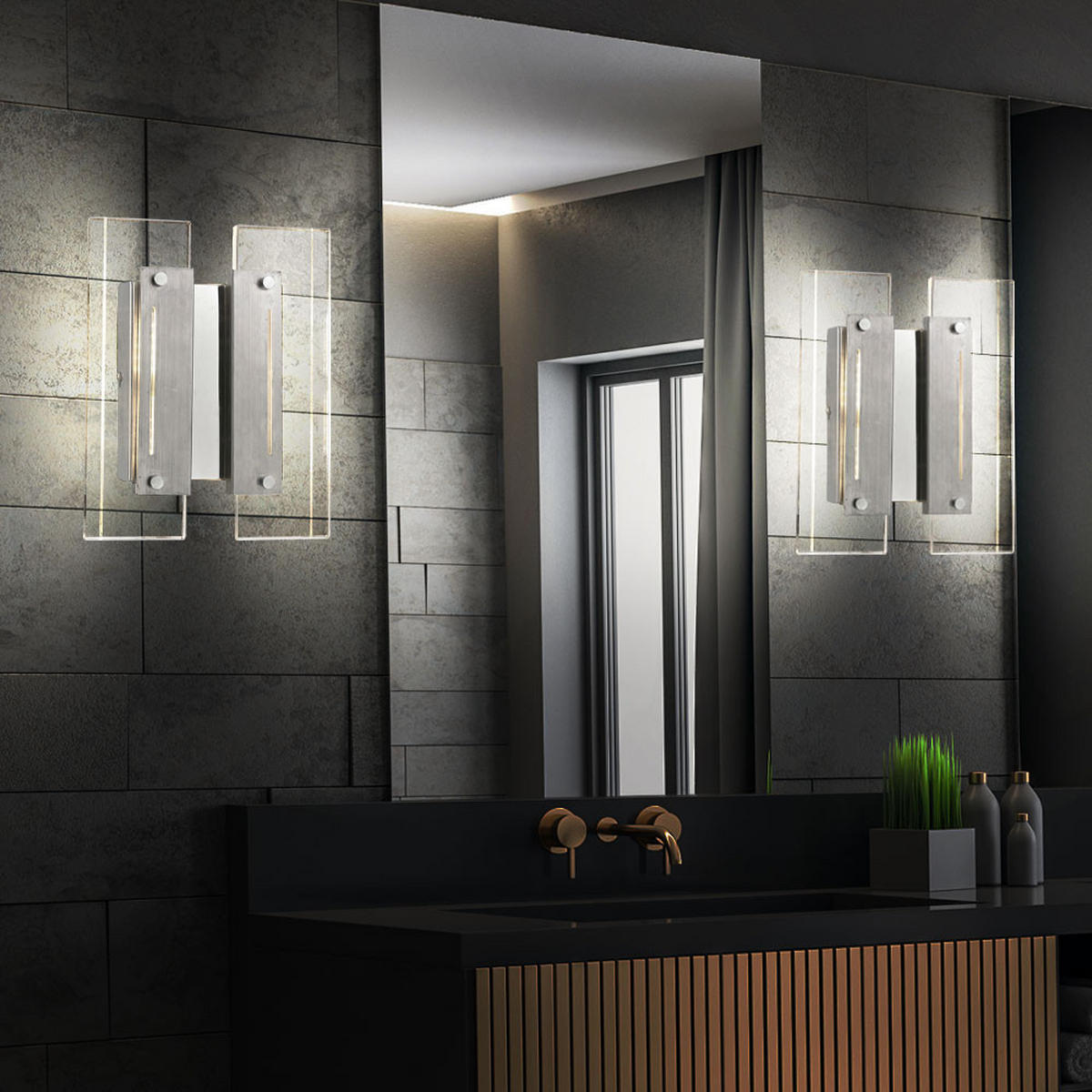 LED WANDLEUCHTE Laguna Silber Metall Acryl - Silberfarben, Metall (19.5/24/5.5cm) - Esto