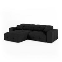 ECKSOFA (links) COCOON Frottee Dunkles Anthrazit 230cm - Dunkelgrau/Anthrazit, Textil (230/155cm) - Premium Interiors