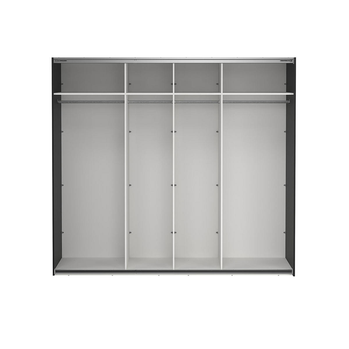 SCHIEBETÜRENSCHRANK, Como, Schwarz, Holzwerkstoff, 244 x 67 x 221 cm - Schwarz, Holzwerkstoff (244/221/67cm) - ebuy24