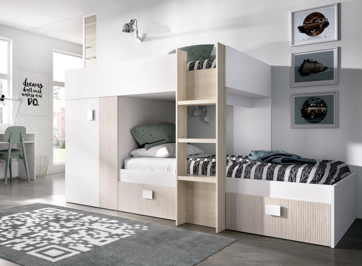 SCHLAFZIMMER Weiß, Eiche 111/271/150 cm - Eichefarben/Weiß, Holzwerkstoff (90/190cm) - DMORA