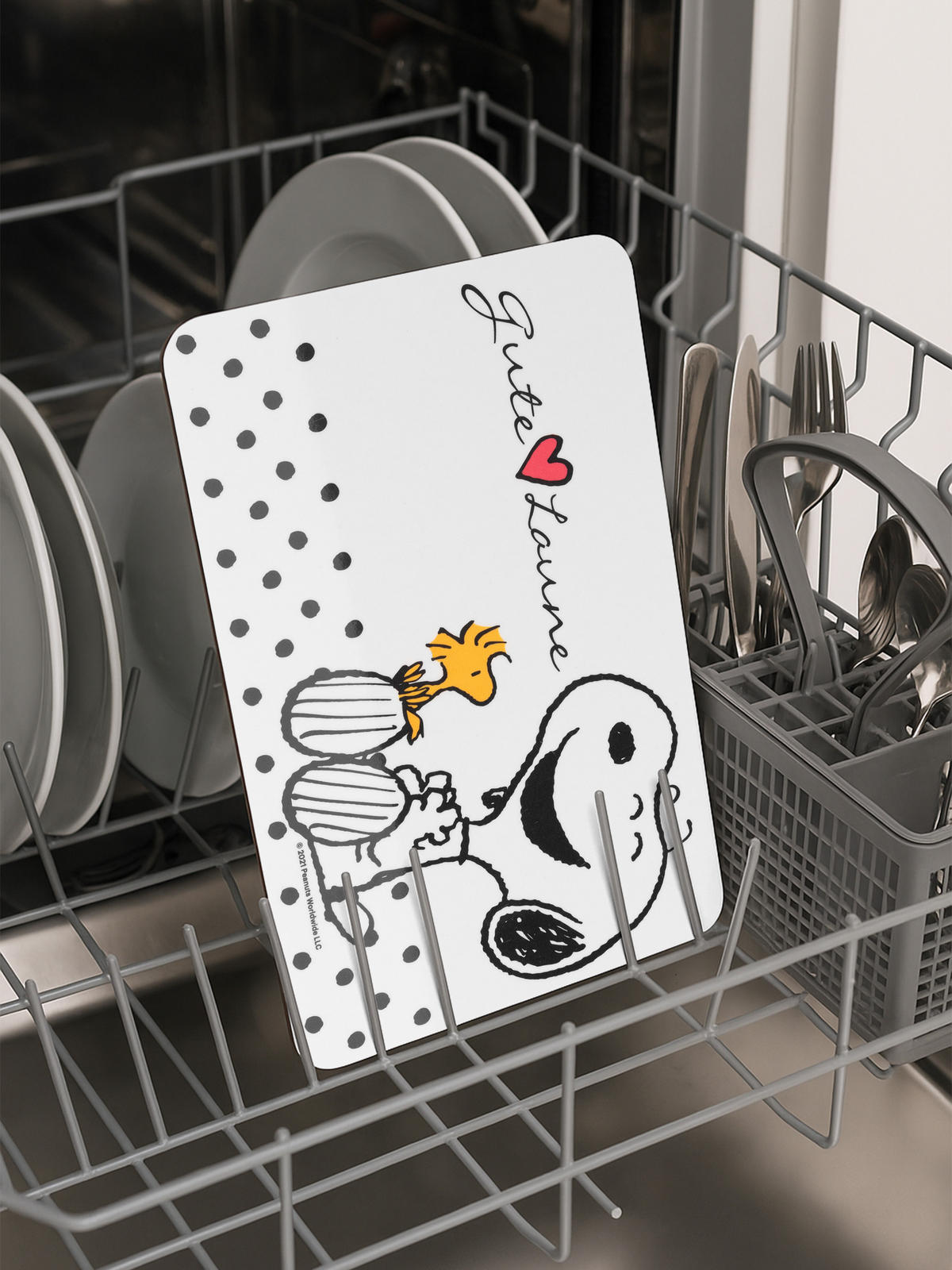 BRETTCHEN The Peanuts Snoopy Gute Laune Weiß 14,5 x 23,5 cm - Multicolor, Kunststoff (14.5/23.5cm) - United Labels