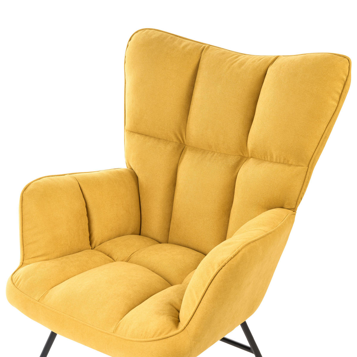 SCHAUKELSESSEL Stoff Gelb Oulu - Gelb, Textil/Metall (71/108/83cm) - Beliani