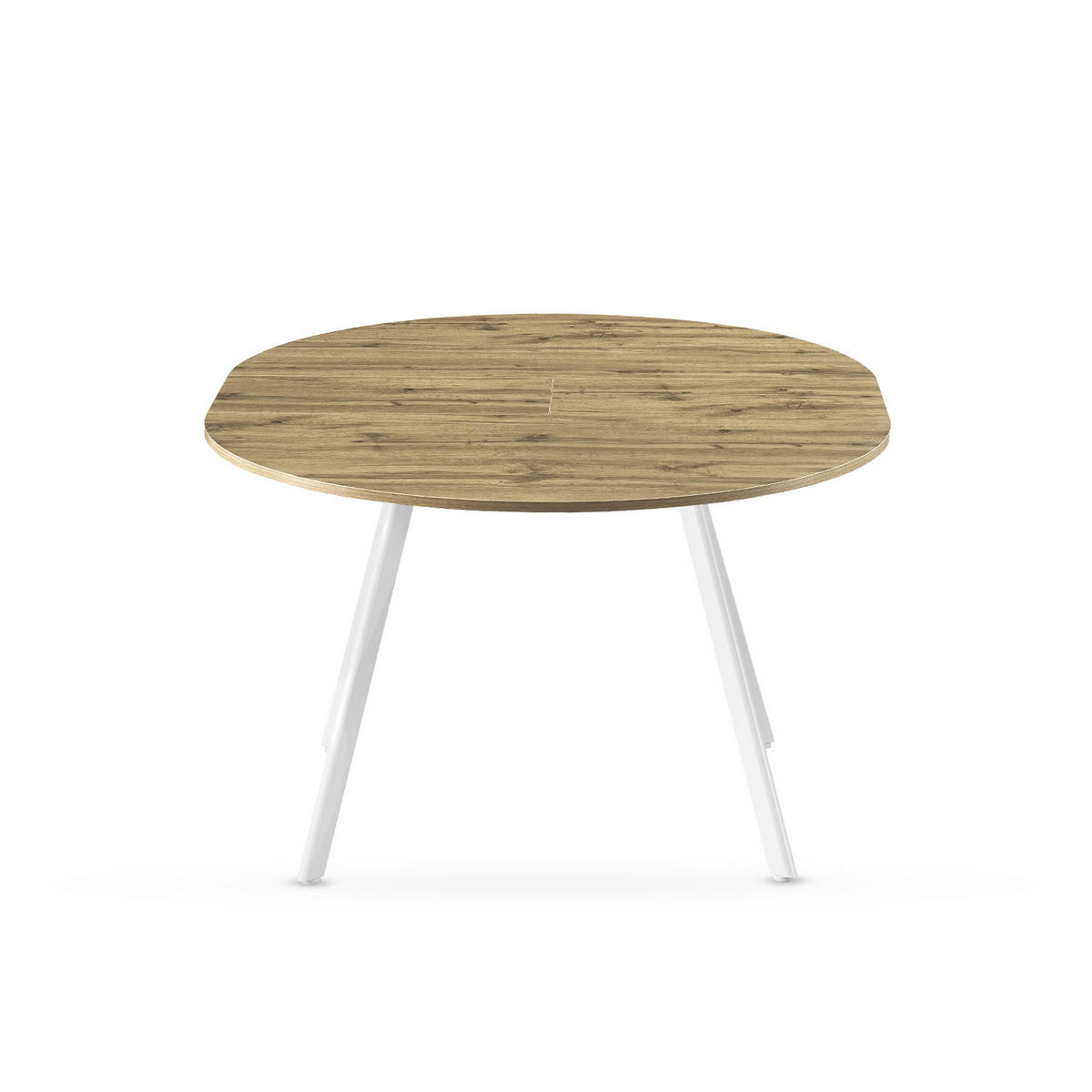 ESSTISCH LIV 120-150/120/76 cm Rund Eiche - Eichefarben/Weiß, Holzwerkstoff (120/120/76cm) - B&D Home