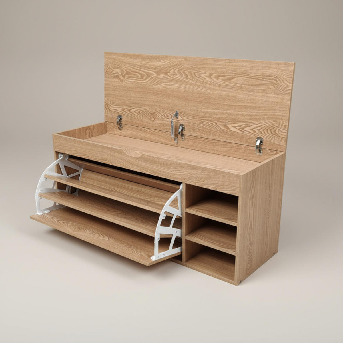 SCHUHSCHRANK Gradia 100/34/50 cm Sitzfläche ausziehbar - Braun, Holzwerkstoff (34/50/100cm) - BOXIMO