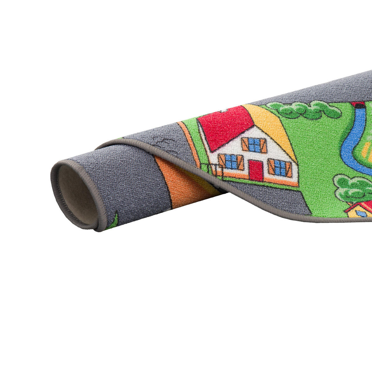 KINDER SPIEL TEPPICH LITTLE VILLAGE RUND - Multicolor, Textil (100/100cm) - Snapstyle