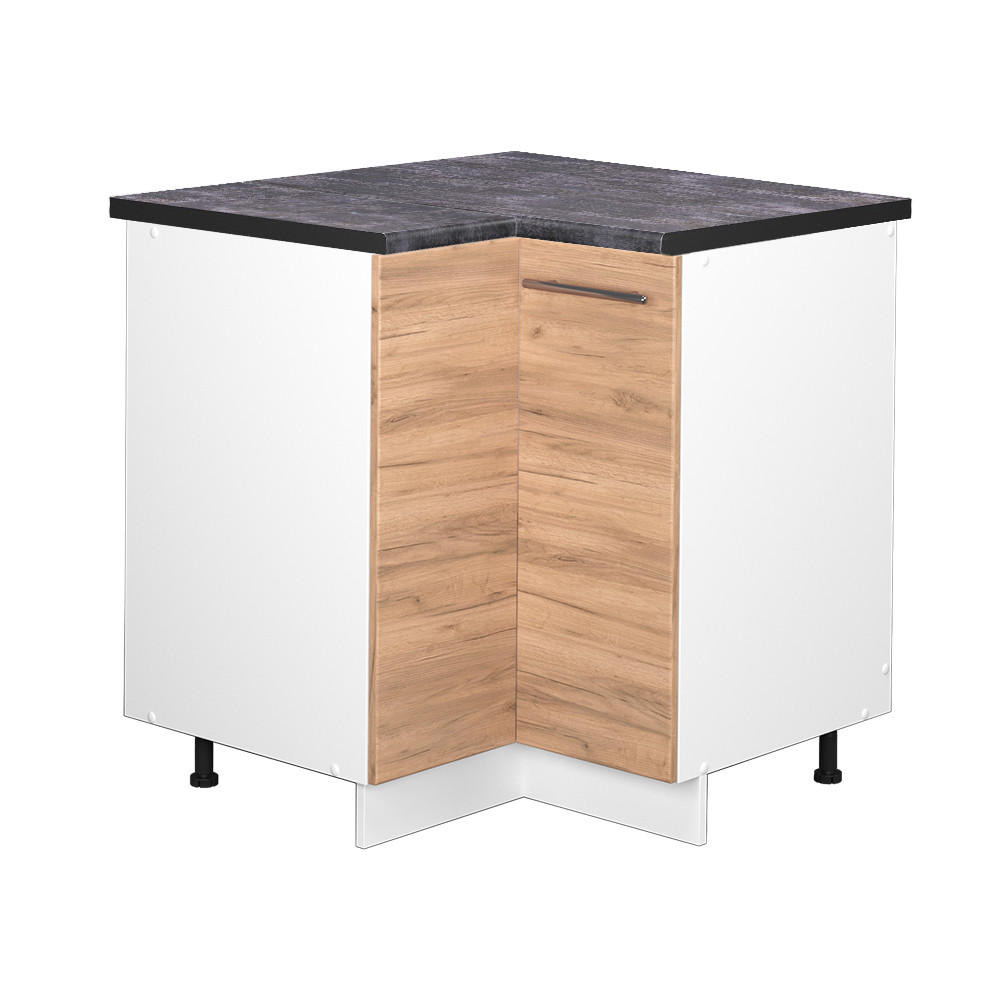 HÖRNUNDERSKÅP Fame-Line Goldkraft ek 80.5 cm , AP Antracit Ekfärgad, Vit 82/80.5/60 cm