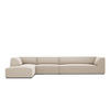 ECKSOFA links Ruby aus Samt beige 5 Sitzplätze - Beige, Textil (180/366cm) - Micadoni