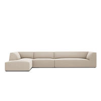 ECKSOFA links Ruby aus Samt beige 5 Sitzplätze - Beige, Textil (180/366cm) - Micadoni