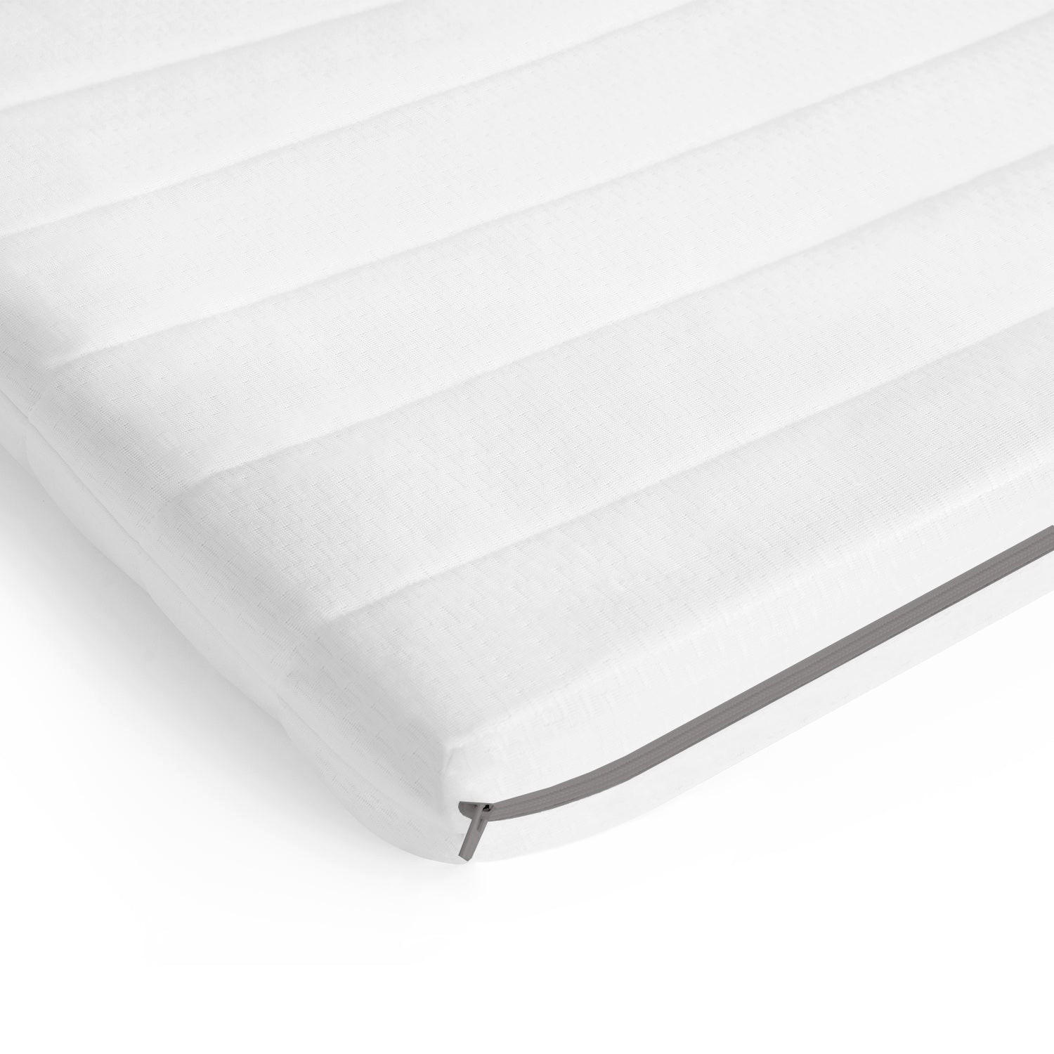 MATRATZENTOPPER mit bezug 90X200cm -5 Höhe Gelschaum Matratzenauflage - Weiß, Textil (90/200cm) - Mister Sandman