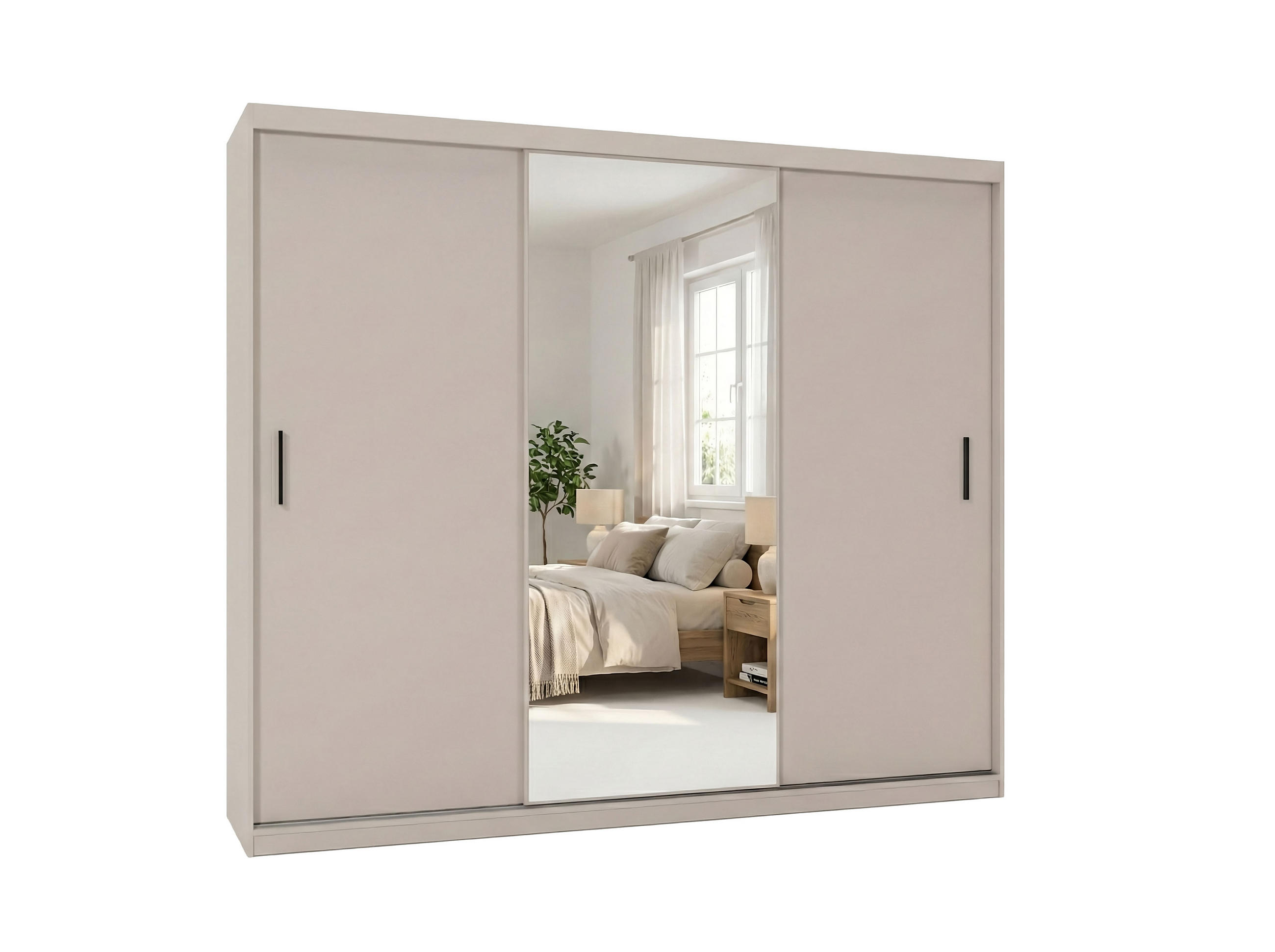 SCHWEBETÜRENSCHRANK Mirano Kaschmir 250 cm - Kaschmir, Holzwerkstoff (250/215/60cm) - Ravio