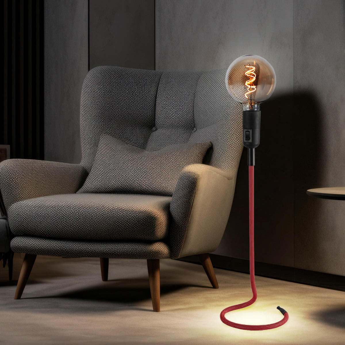 LED TISCHLEUCHTE Metall Rot - Rot, Metall (16/16/46.5cm)