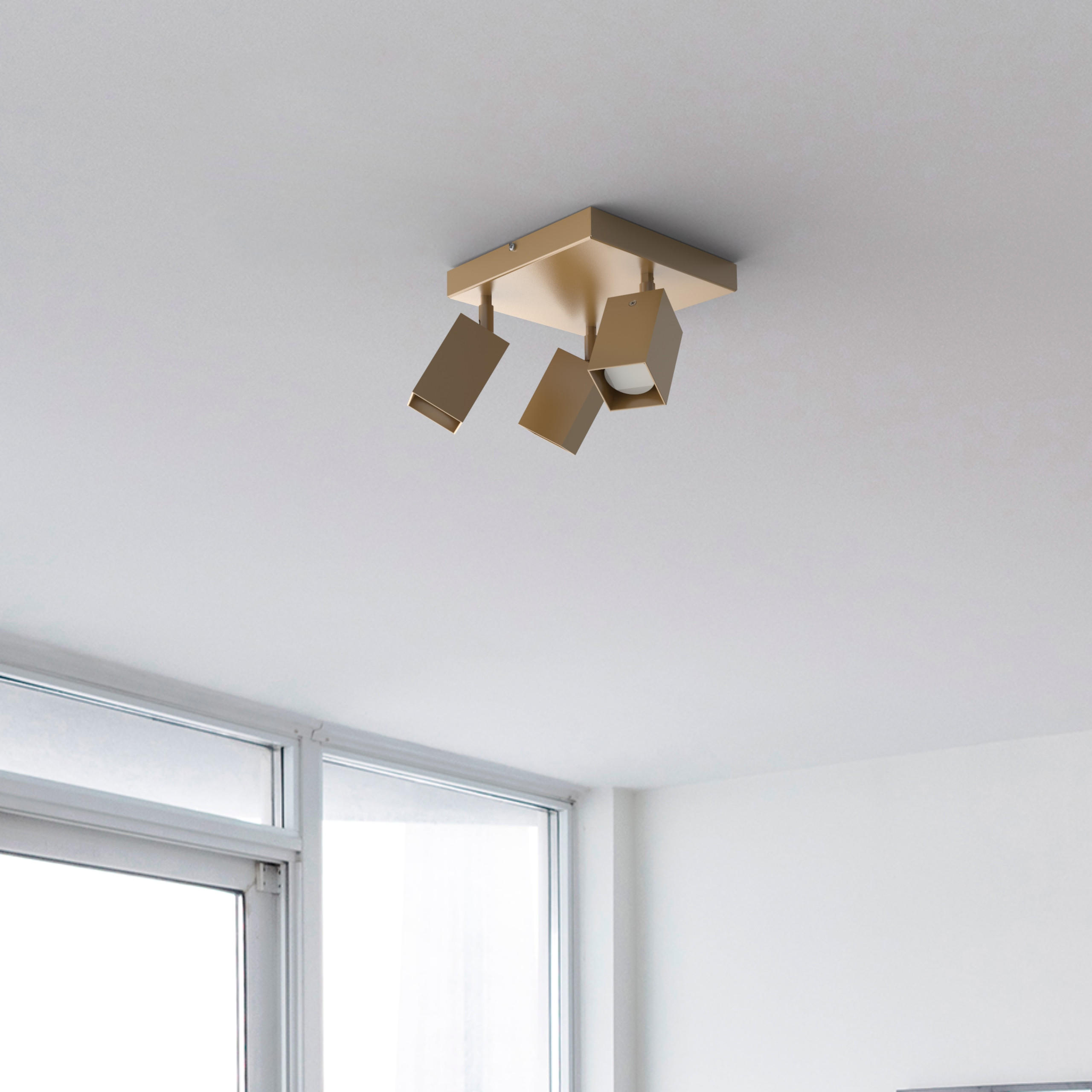 DECKENLEUCHTE - Goldfarben, Metall (25/25/18cm) - Lumicom