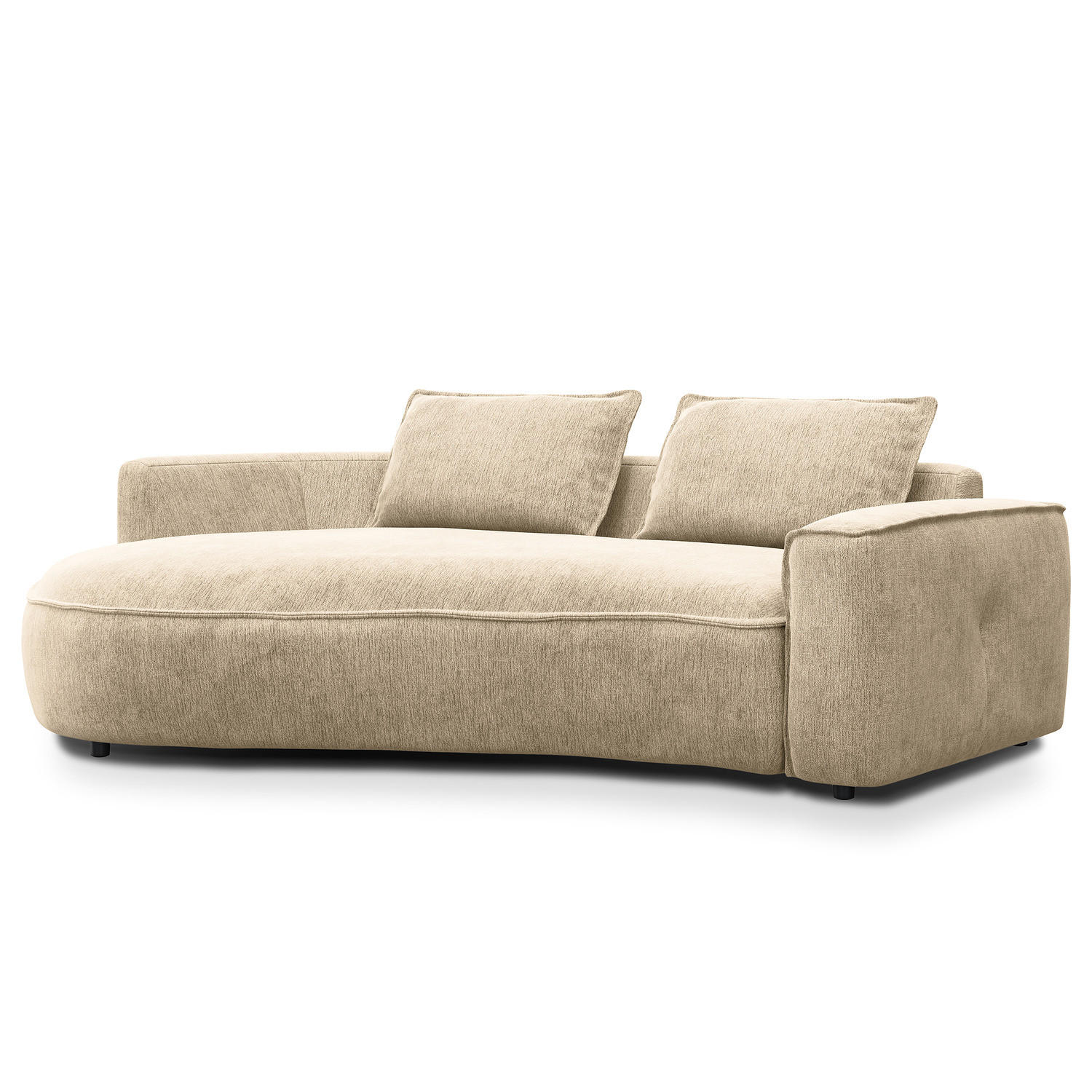 2,5-SITZER SOFA - Taupe/Schwarz, Kunststoff/Textil (217/82/146cm) - home24