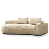 2,5-SITZER SOFA - Taupe/Schwarz, Kunststoff/Textil (217/82/146cm) - home24