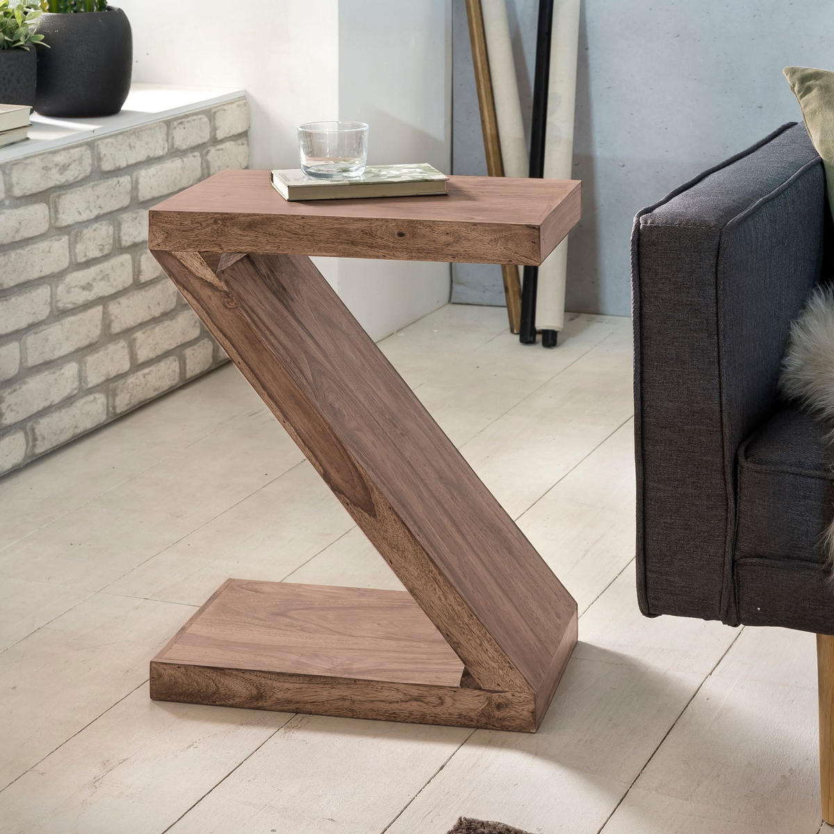 BEISTELLTISCH Z Cube KLESTA Akazie - Akaziefarben, Holz (44/30/59cm) - tinkaro