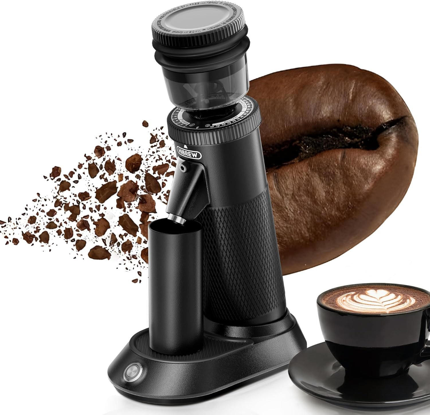 KAFFEEMÜHLE Elektrische Kaffeemühle neigbar 36 Mahlgrade Anti-Statik - Schwarz, Metall (103/310/187cm) - BEXEVUE
