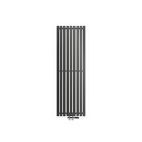 BADHEIZKÖRPER Stella 480x1400 mm Anthrazit mit Ventil Durchgang - Anthrazit, Metall (48/140/5cm) - LuxeBath