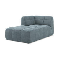 SOFAELEMENT Links Bouclé Stoff Blau - Blaugrau/Schwarz, Holzwerkstoff/Kunststoff (101/77/175cm) - Makamii