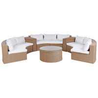 LOUNGE-SET PE Rattan sandbeige Severo - Beige, Kunststoff - Beliani