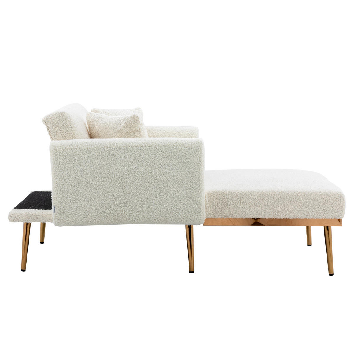 SCHLAFSOFA Zweisitzer,Relaxsessel mit Schlaffunktion,ausziehbar,Teddy,Weiß - Weiß, Textil (90/77/165cm) - LVHOM