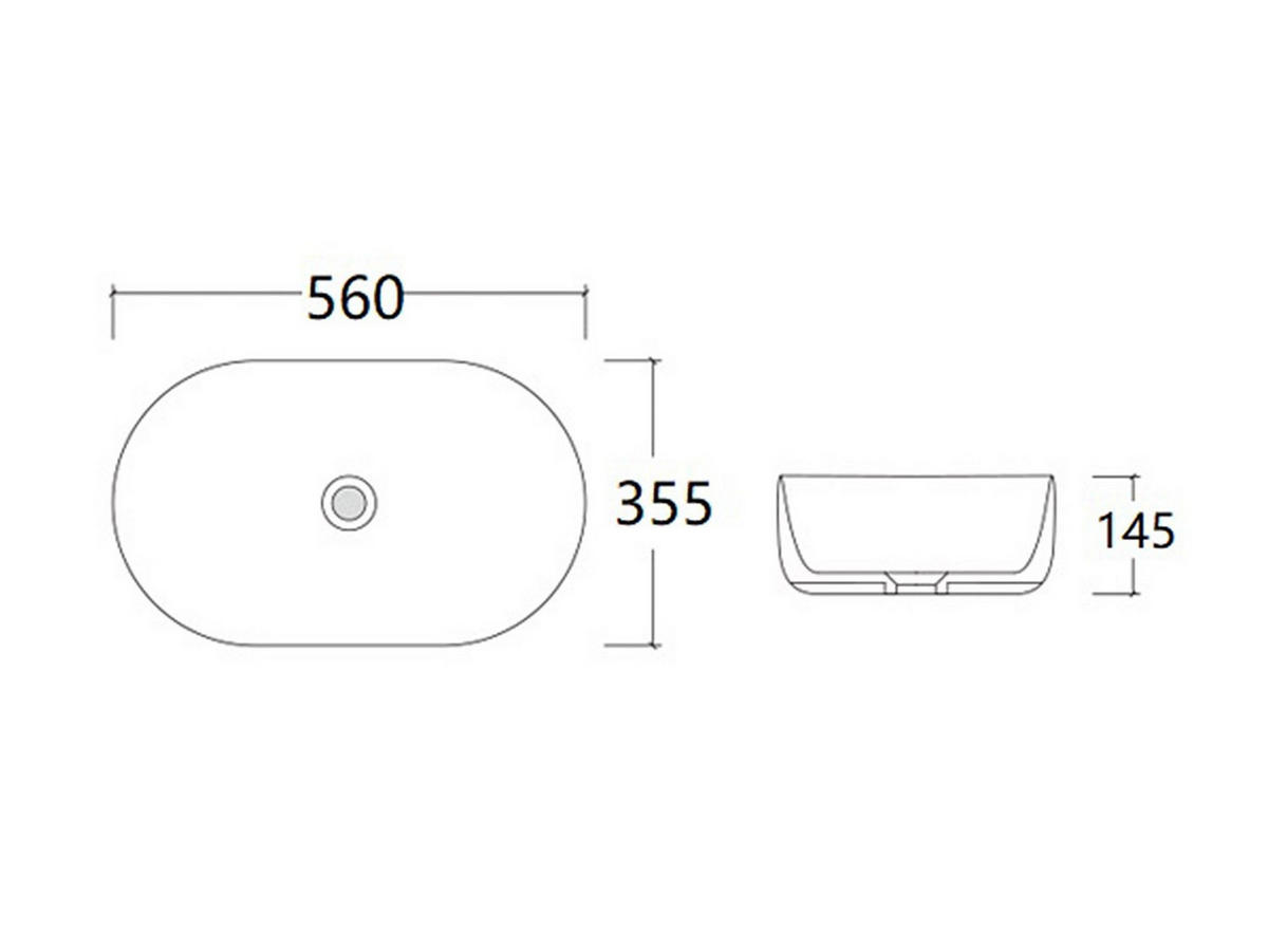 AUFSATZWASCHBECKEN oval - Keramik - Weiß - 56 x 35,5 cm - IWA II - Weiß, Keramik (56/14.5/35.5cm) - Vente-Unique
