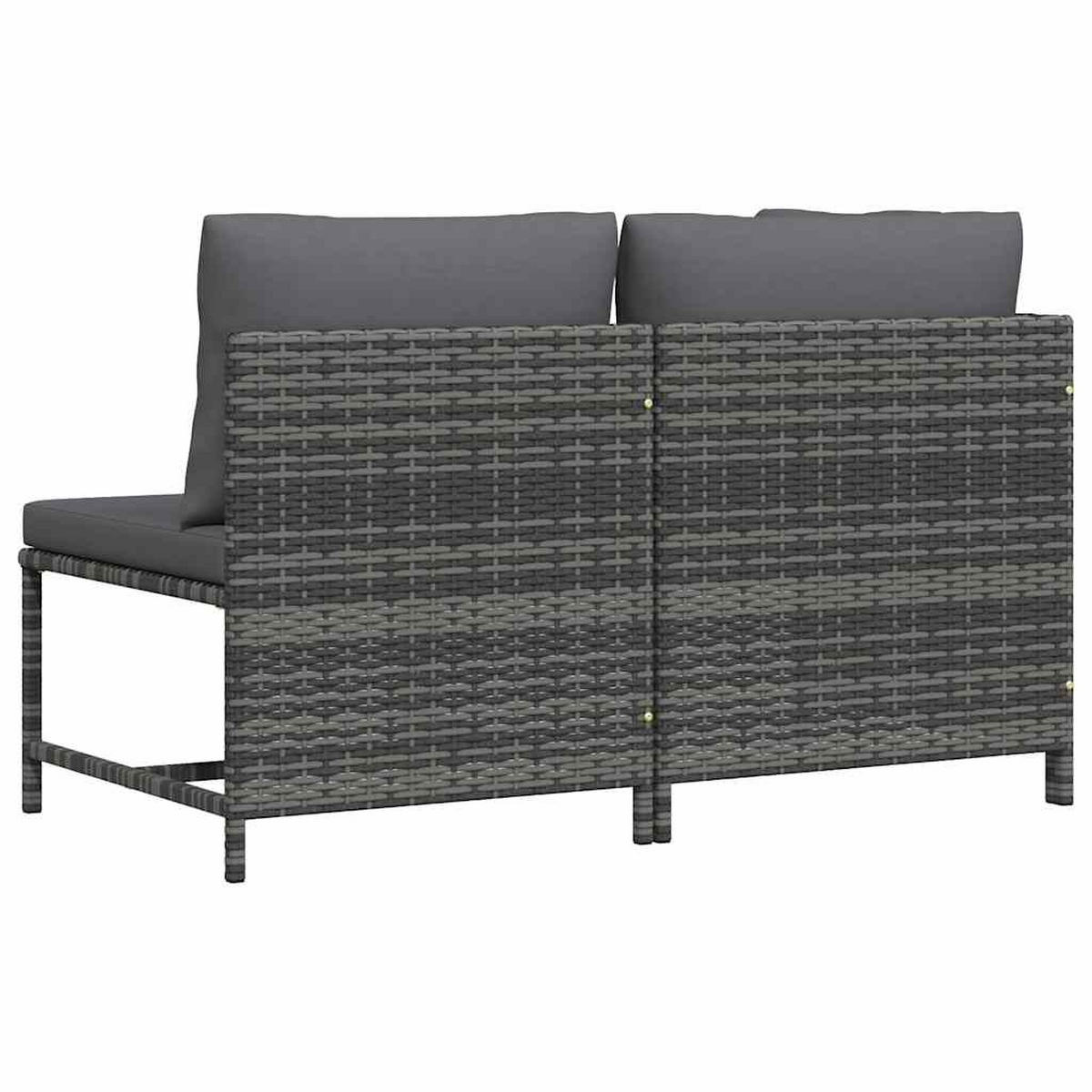 GARTEN-SOFAGARNITUR 2-TLG. Mit Auflagen Poly Rattan Grau - Grau, Kunststoff (60/60/54cm) - vidaXL