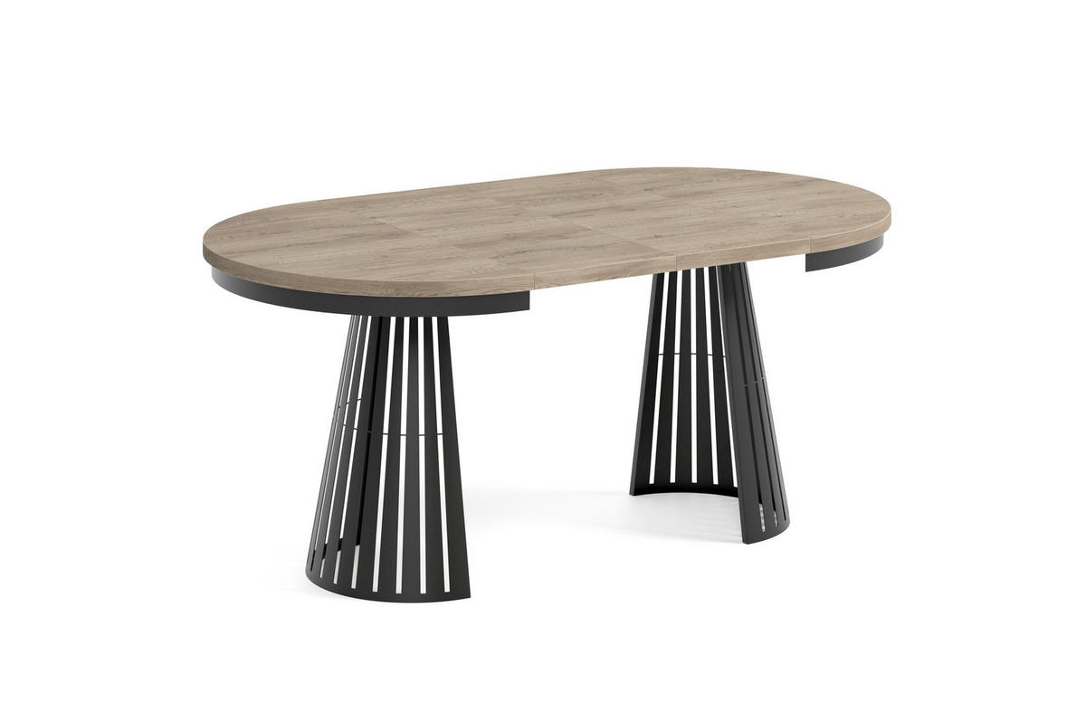 ESSTISCH Cone Bis - Terracotta/Schwarz, Holzwerkstoff/Metall (100/100/76cm) - Meblini
