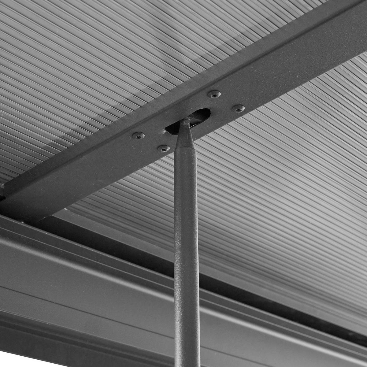 TERRASSENDACH Jakarta 3x3m dunkelgrau mit Polycarbonatplatten - Dunkelgrau, Metall (300/254/300cm) - Juskys