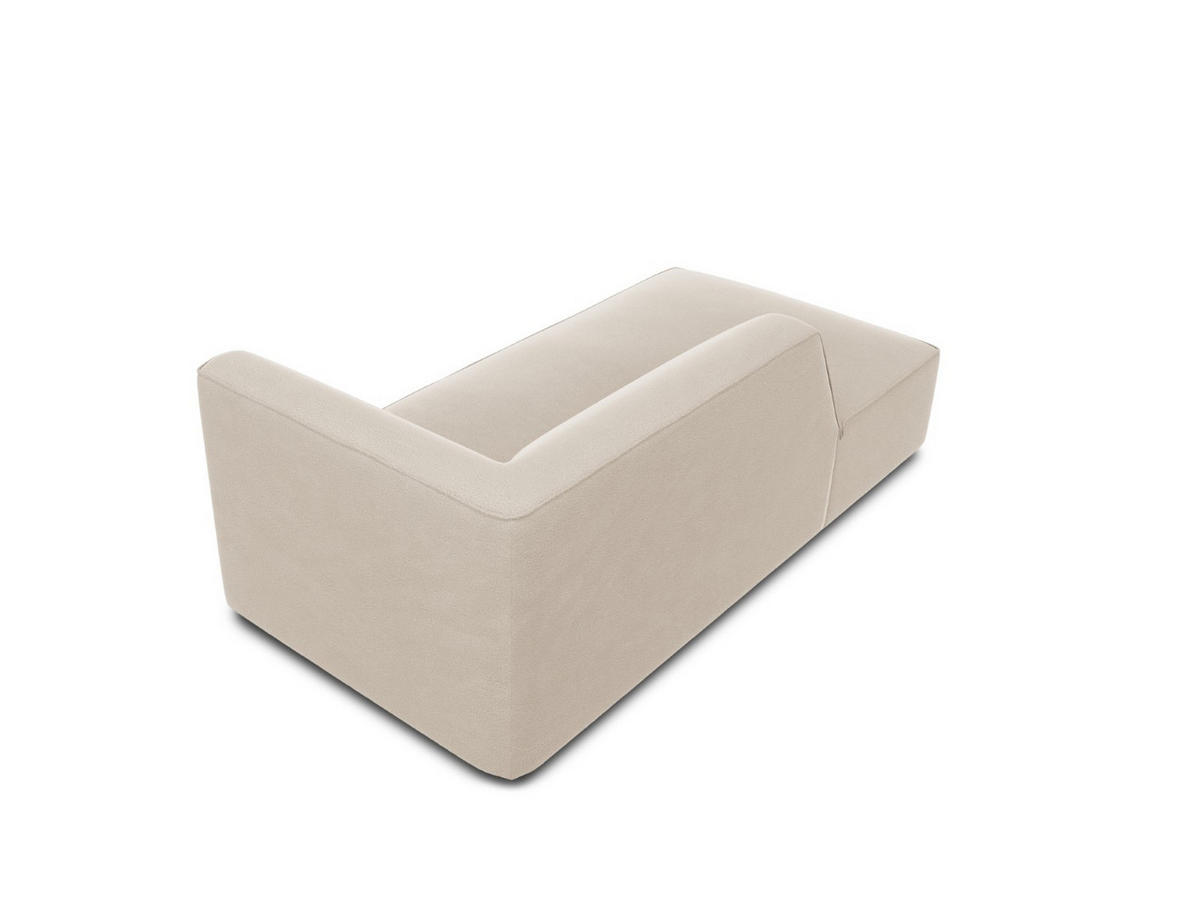 CHAISELONGUE links Ruby aus Samt beige - Beige, Textil (93/69/180cm) - Micadoni