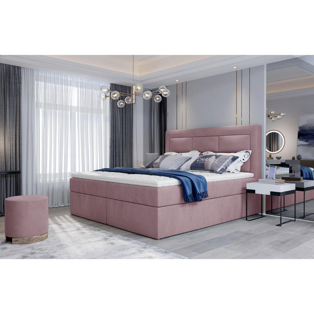 BOXBETT Vivre Bonellfederkern - Pink, Holz/Holzwerkstoff (160/200cm) - Best For Home