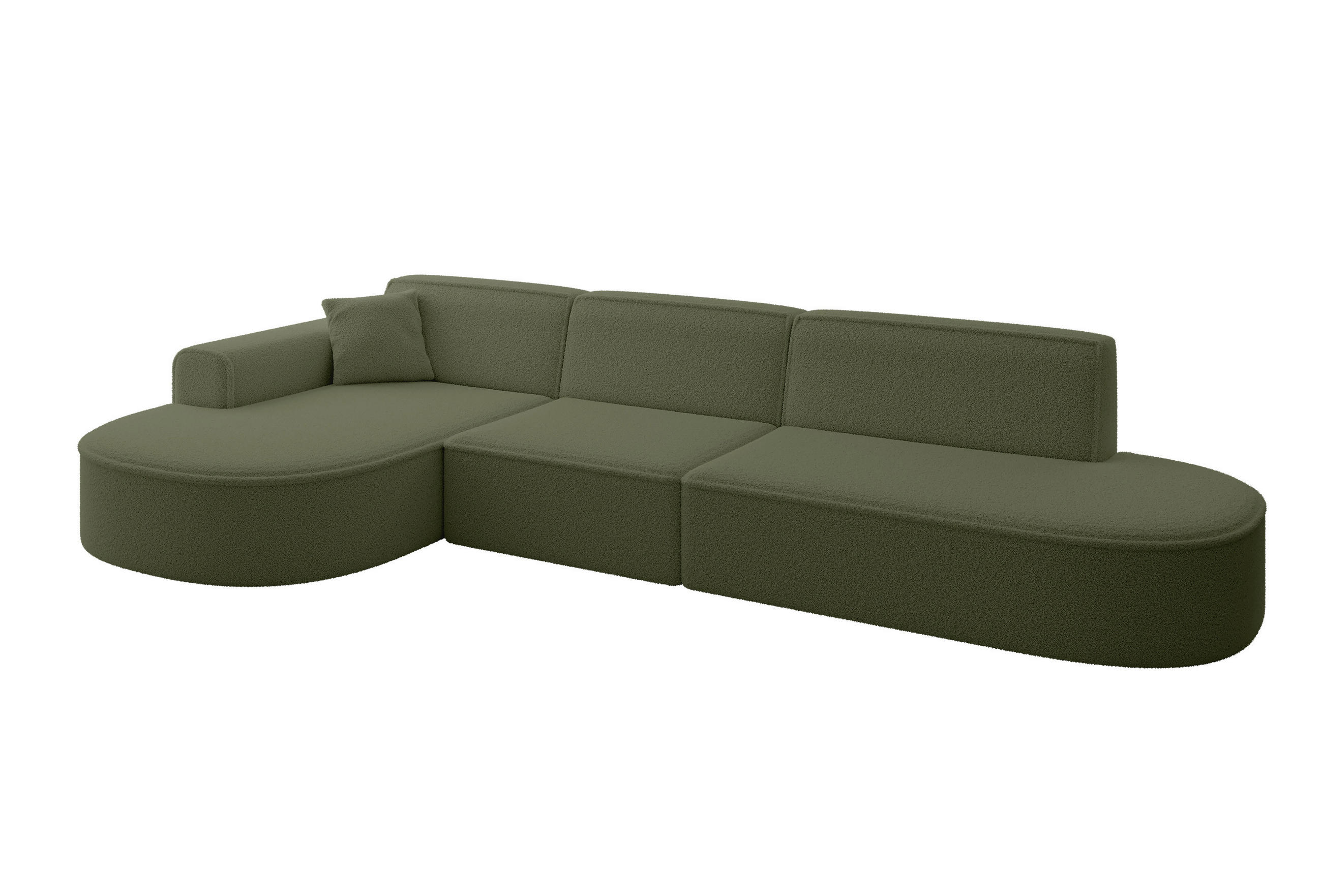 ALTDECOR ROHOVÁ SEDACÍ SOUPRAVA s otomanem vlevo MARI-L2 – 328 x 171 x 79 cm, zelená buklé