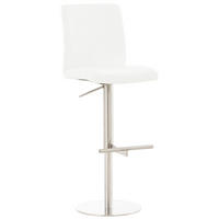 BARHOCKER Cadiz 93x40x49 cm weiß - Weiß, Leder (40/93/49cm) - furnicato