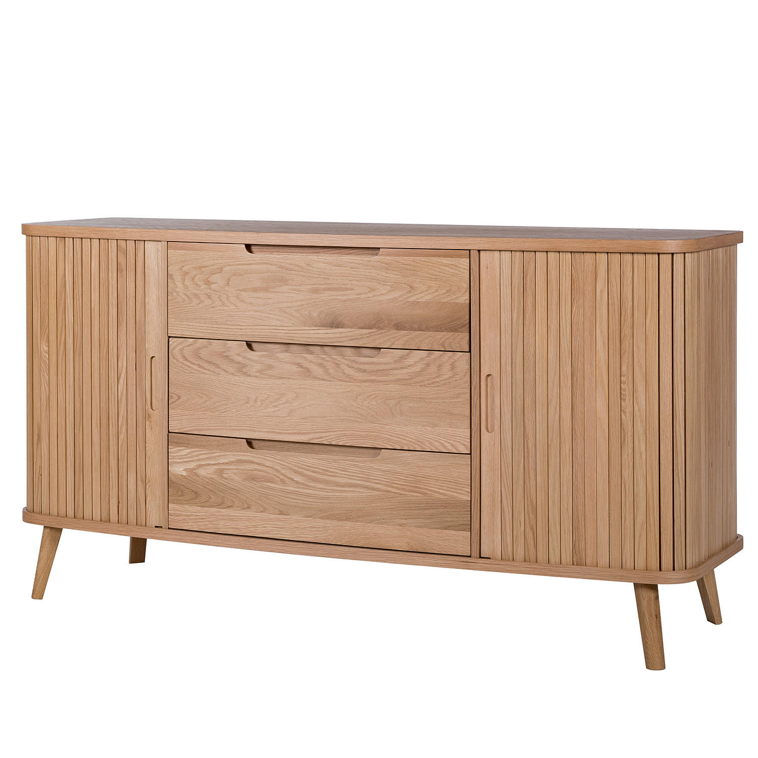 SIDEBOARD - Echtholzfurnier - Eichefarben, Holzwerkstoff (160/85/50cm) - home24