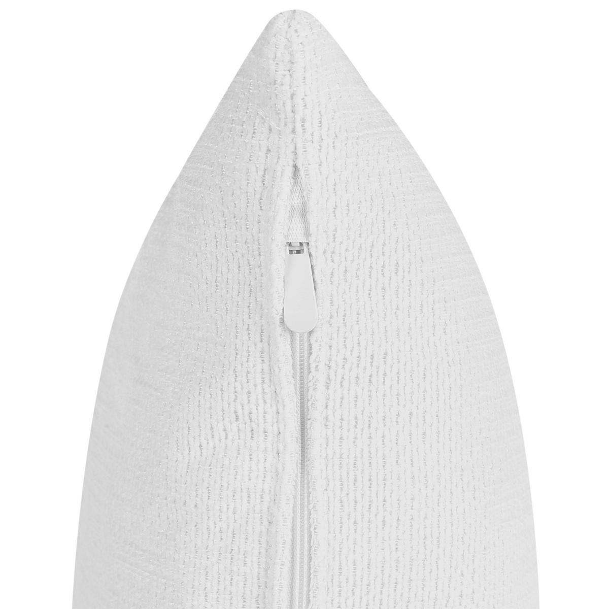 ČALOUNĚNÉ LEHÁTKO CHAISE LONGUE krémově bílé levostranné Riom - bílá/černá, textil (156/75/77cm) - Beliani