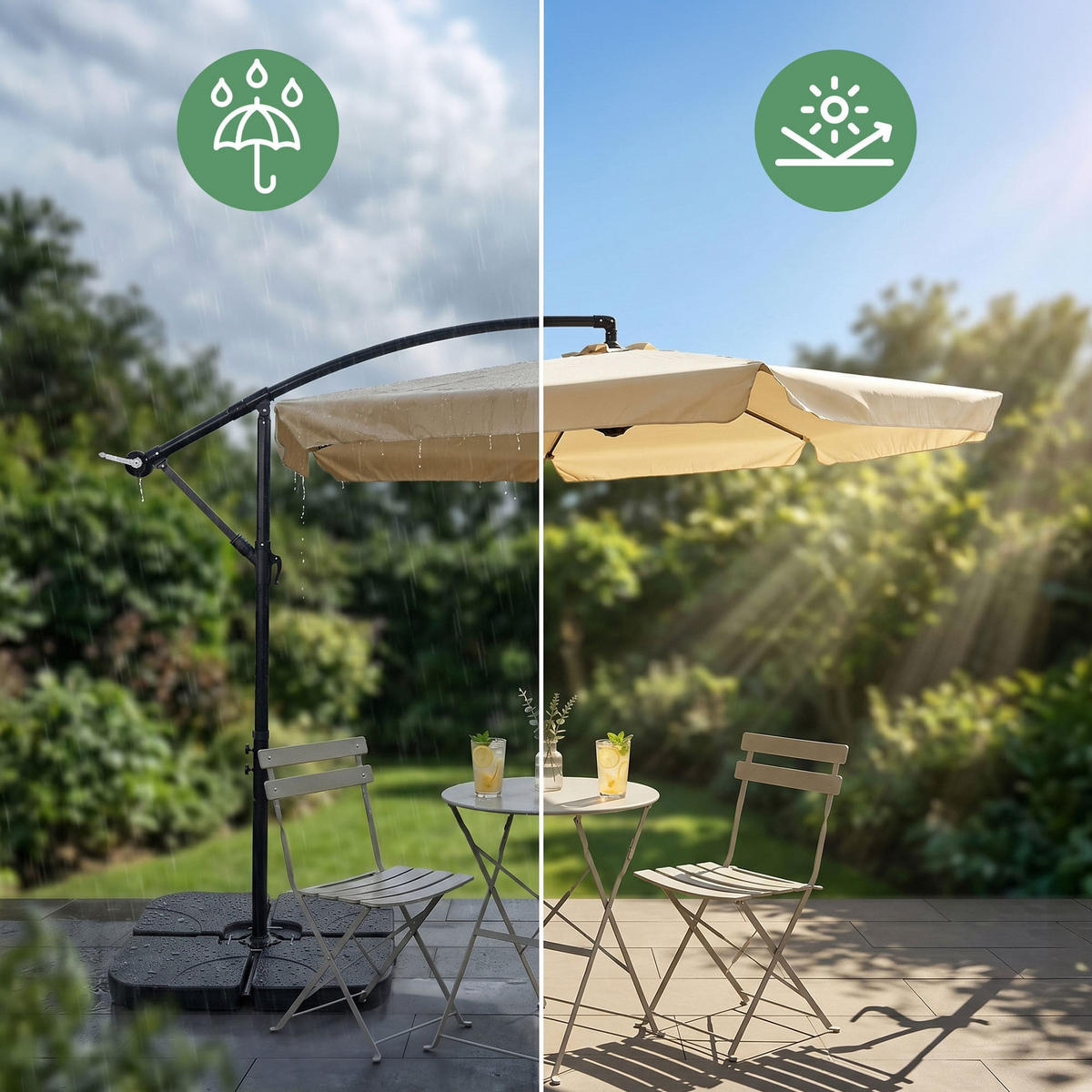 SONNENSCHRIM Beige 245/300 cm - Beige/Schwarz, Metall (300/300cm) - Akord