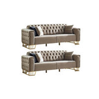 SITZGARNITUR Royce Beige Stellvariante:2+2 - Beige, Holz (170/88/90cm) - Villa Möbel