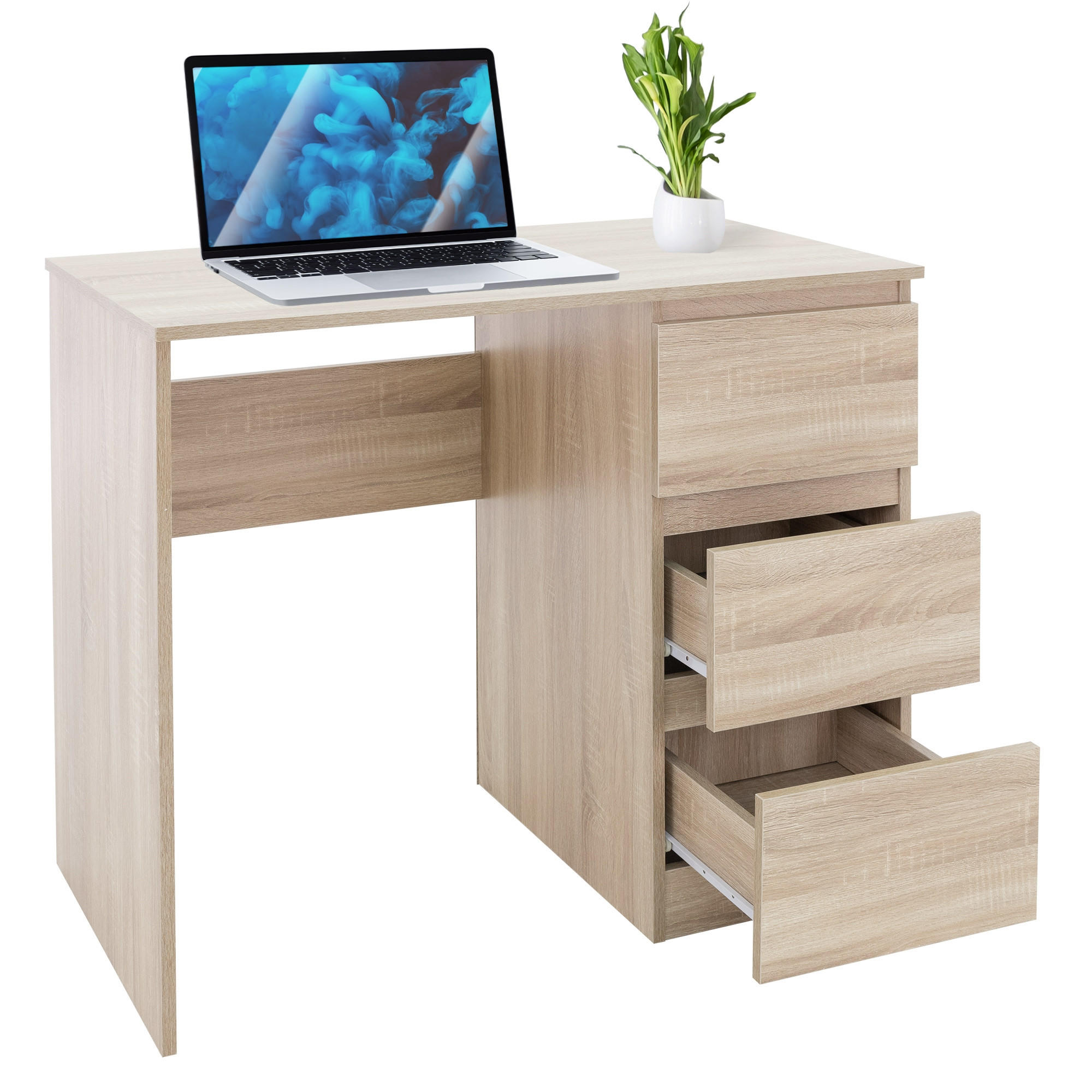 SCHREIBTISCH - Braun, Holzwerkstoff (90/50/76cm) - ML-DESIGN