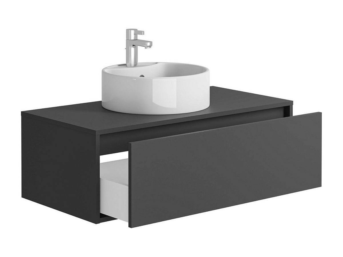 EINZELWASCHTISCH - 94 cm x 47 cm - Holz, Platte - Anthrazitgrau - TEANA - Anthrazit, Holz (94/32/47cm) - Vente-Unique