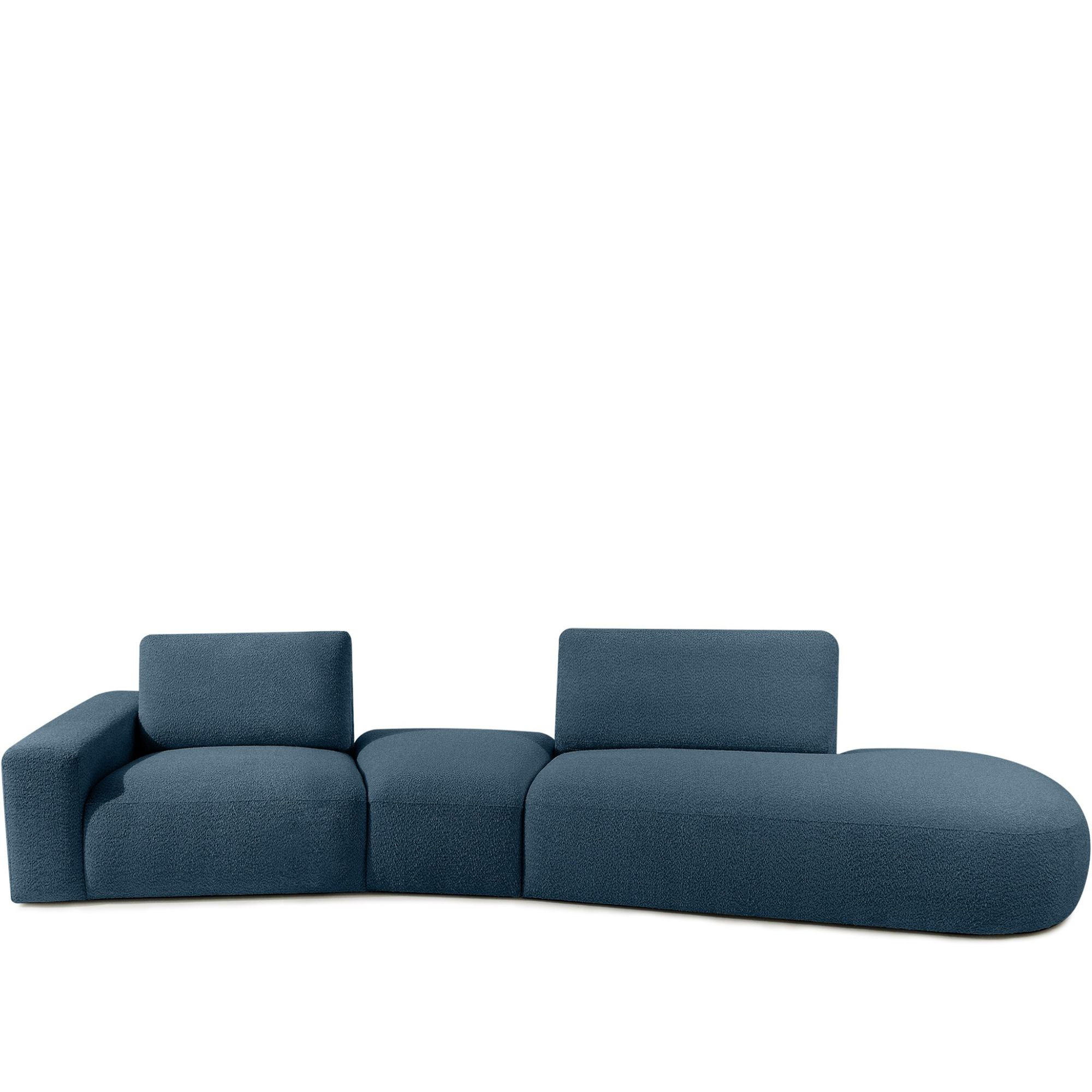 4-SITZER ECKSOFA ZUCCO Boucle rechts, Nachtblau - Dunkelblau, Textil (350/84/105cm) - KONSIMO®