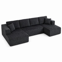 WOHNLANDSCHAFT Cord Grau mit Schlaffunktion und mit Kissen - Grau, Textil (332/88/156cm) - WISHDOR