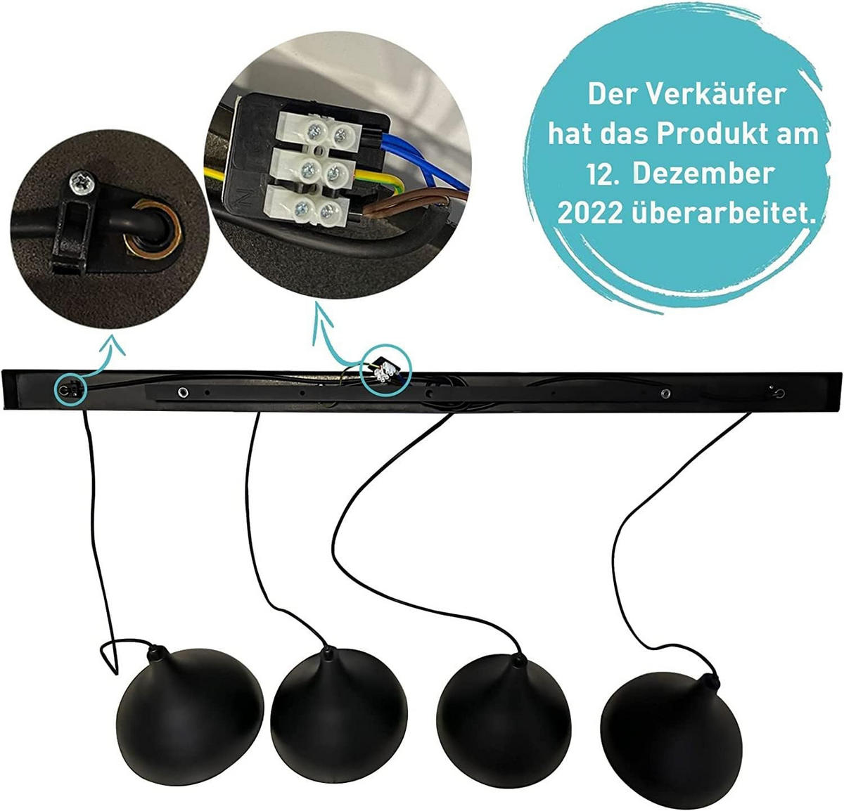 PENDELLEUCHTE Adash 26/28 cm - Goldfarben/Schwarz, Metall (26/28cm) - Bamyum