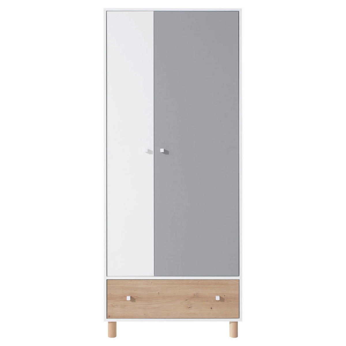 SCHLAFZIMMER Set 6-tlg. – FARO System – Grau / Weiß - Grau, Holzwerkstoff (80/190/50cm) - hi-markt