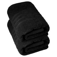 DUSCHTUCH London Schwarz 2er Set 70x140 - Schwarz, Textil (70/140cm) - Lashuma