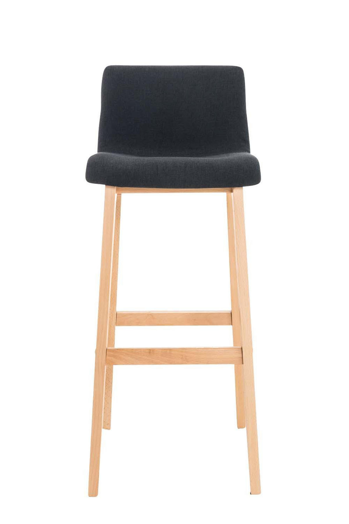 BARHOCKER Stoff schwarz - Eukalyptusholzfarben/Schwarz, Holz/Textil (41/101/46cm) - CLP