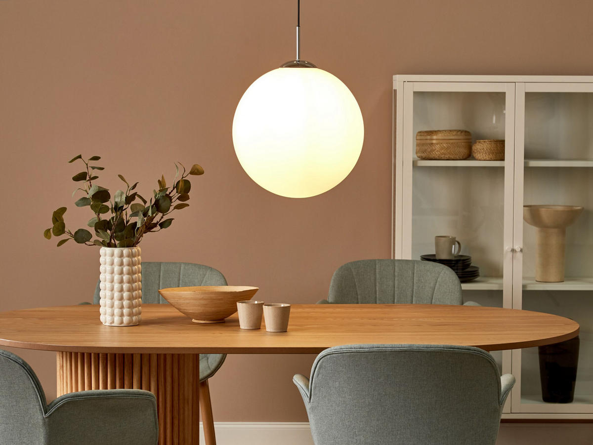 HÄNGELEUCHTE Barrow 40/40/147 cm - Weiß, Glas (40/40/147cm) - Beliani