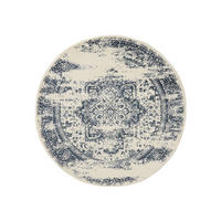 VINTAGE-TEPPICH Suki ø 160 cm rund - Blau/Creme, Kunststoff (160/160cm) - benuta