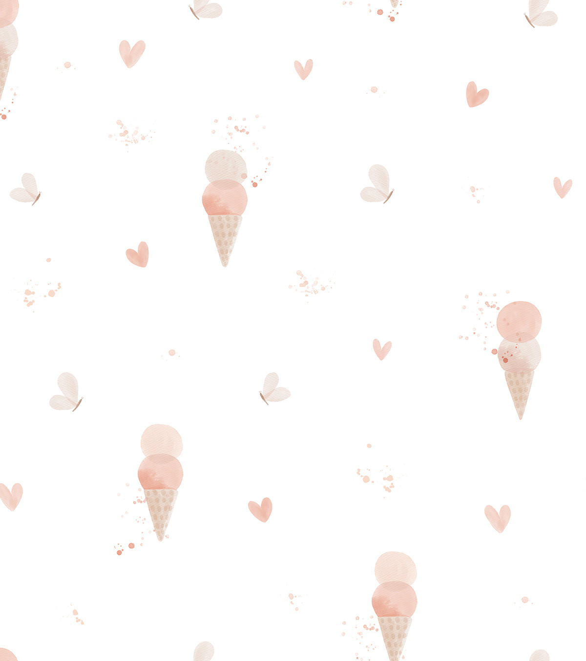 VLIESTAPETE ice cream 50 cm x 10 m, rosa - Pink/Rosa, Papier (1000/50cm) - Lilipinso